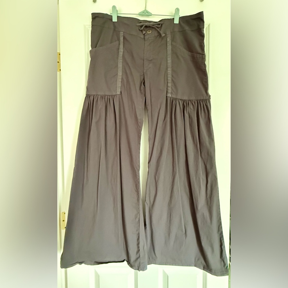 XCVI Women's Willow Wide Leg Stretch Poplin Pants size Large grey